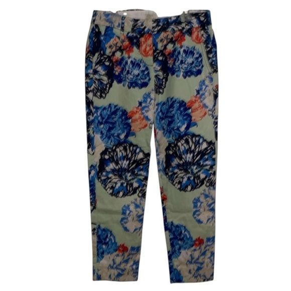 🌹J CREW FLORAL STRETCH PANTS - Picture 1 of 3